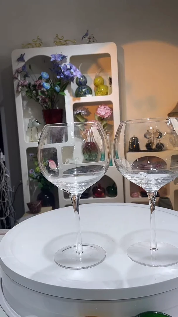 【闪购商品】水晶玻璃2只球状底部做圆泡红酒杯