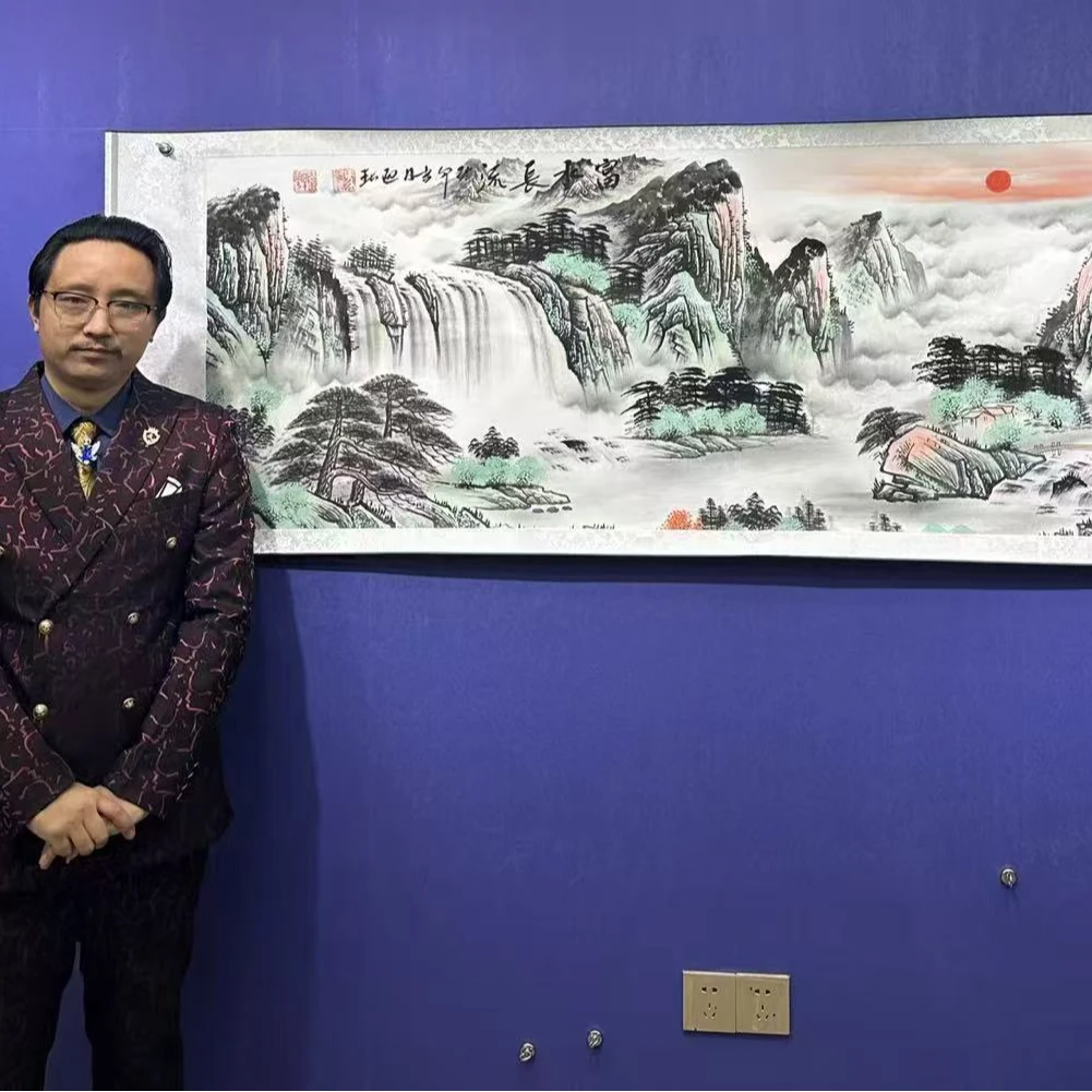 马迎春 《富水长流》 小六尺白 国墨堂