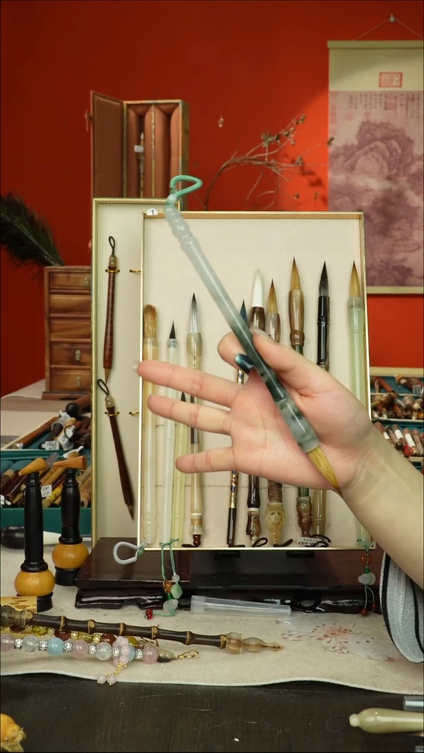 507号闪孤品高货毛笔链接 清水试笔 蘸墨不退