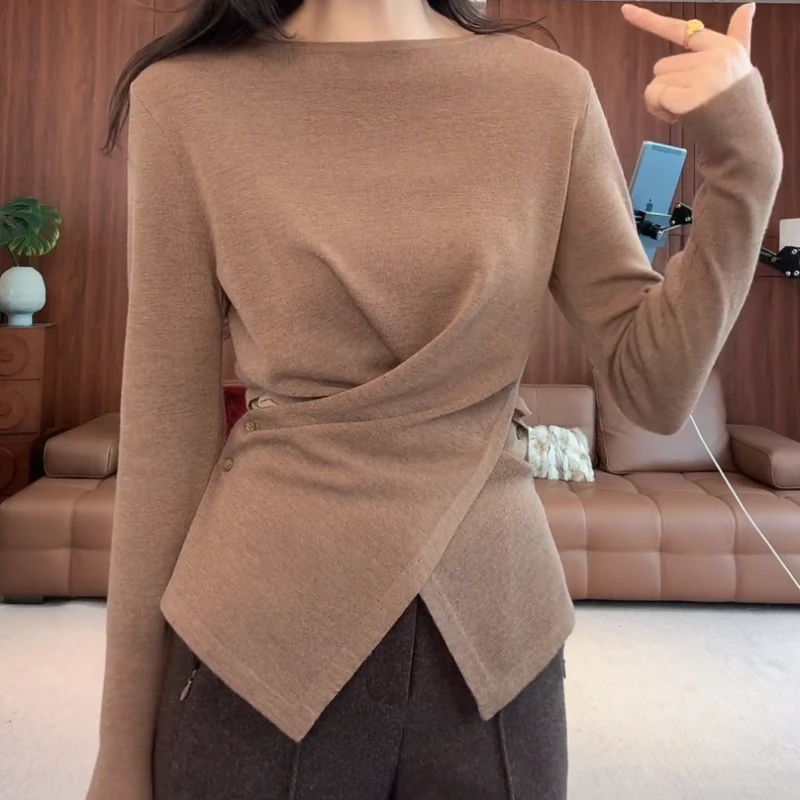 【蚂蚁腰】冬季韩版新款气质时尚百搭显瘦针织衫上衣LK2508756