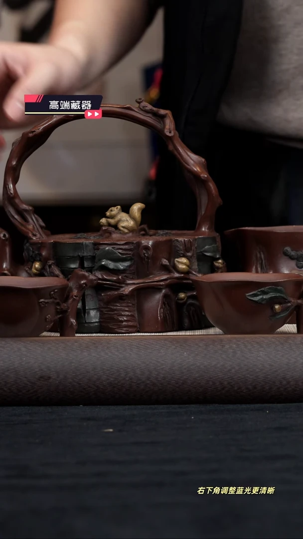 【闪购商品】紫砂茶壶【kb008】三友提梁套组