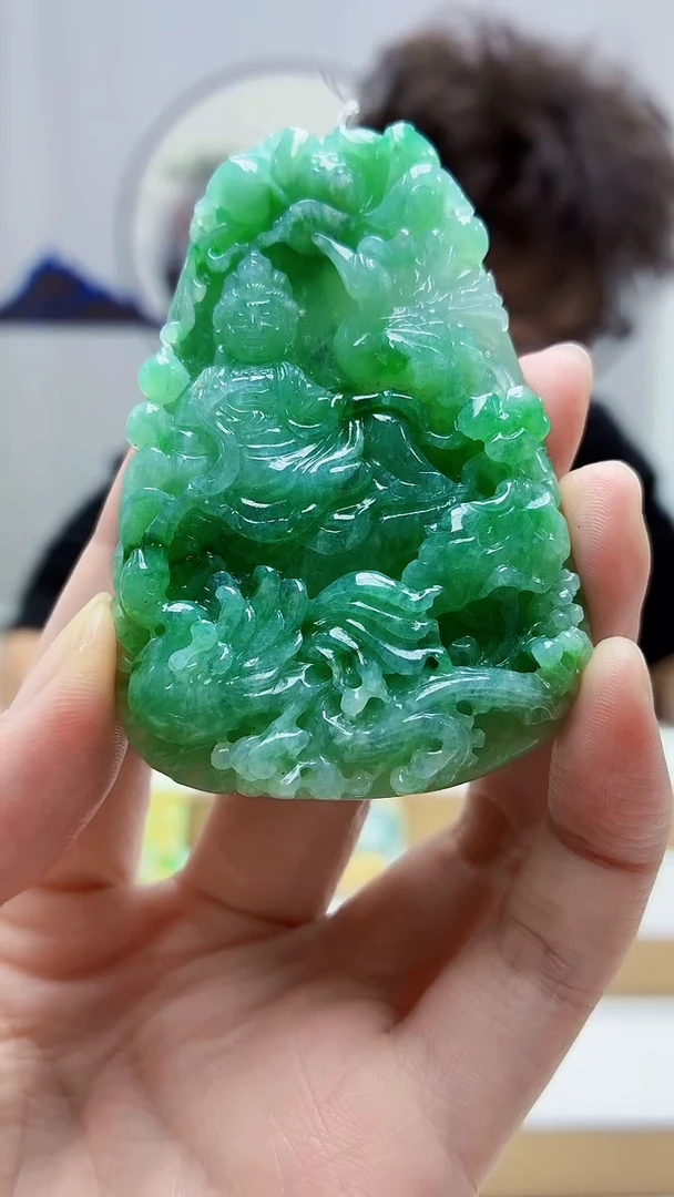 未镶嵌定制翡翠李*祖4688zm-毛货挂件