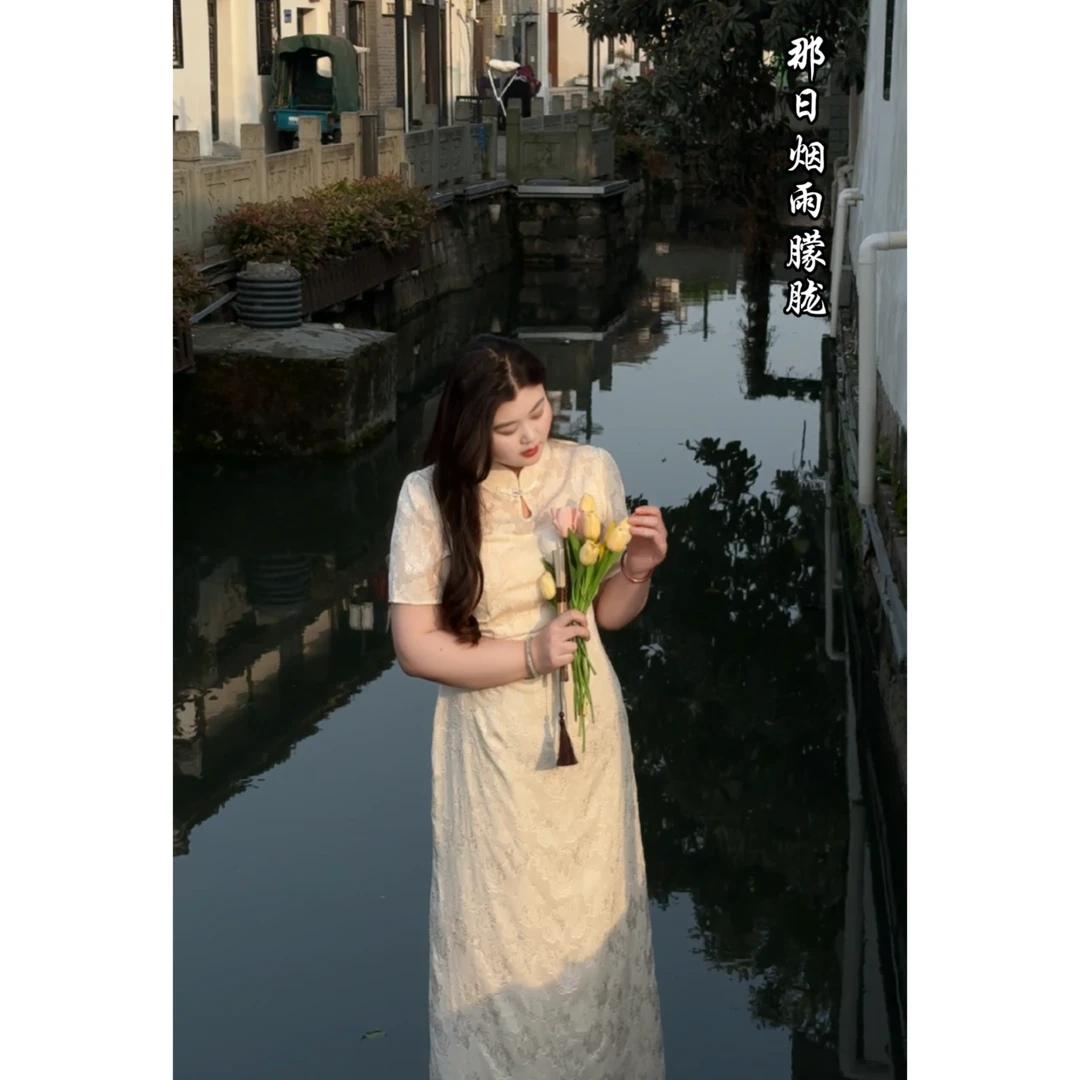 【清仓】高个子大码氛围感新中式仙气短袖旗袍连衣裙