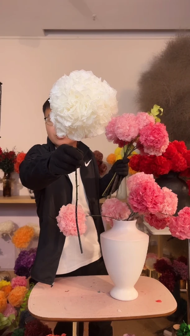 漂色永生大叶绣球花球2枝  白