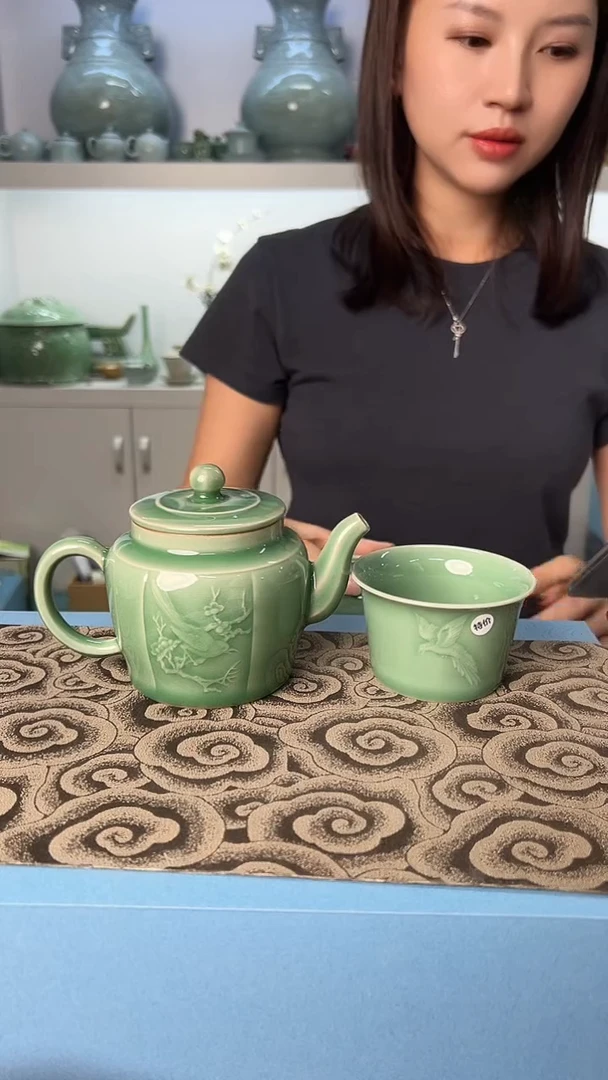 龙泉云间青瓷小米茶器