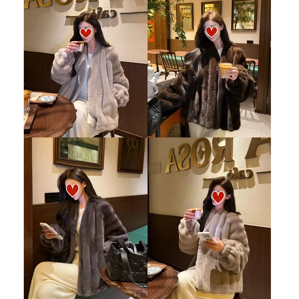 【比弗利山庄】定制du家双色环保水貂皮草毛毛外套