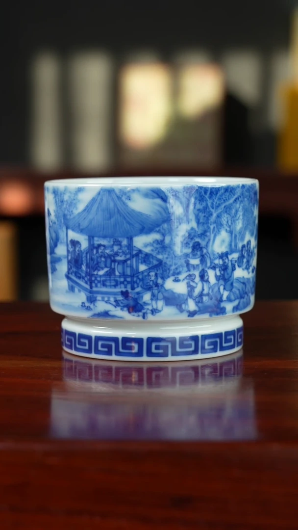 祖传窑真柴窑传承400年兰亭休憩直口杯