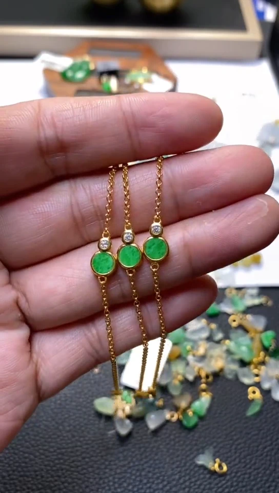 翡翠银S925镶嵌颈饰多样性发其一条32663