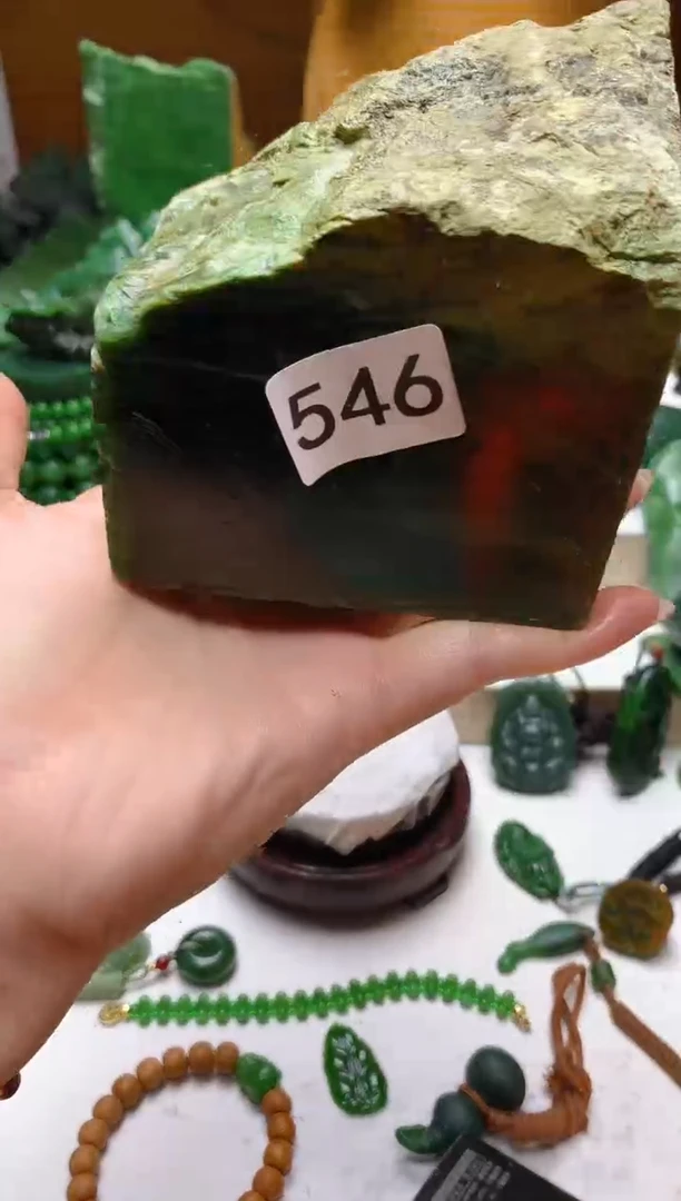 未镶嵌和田玉（碧玉）珠宝半成品1