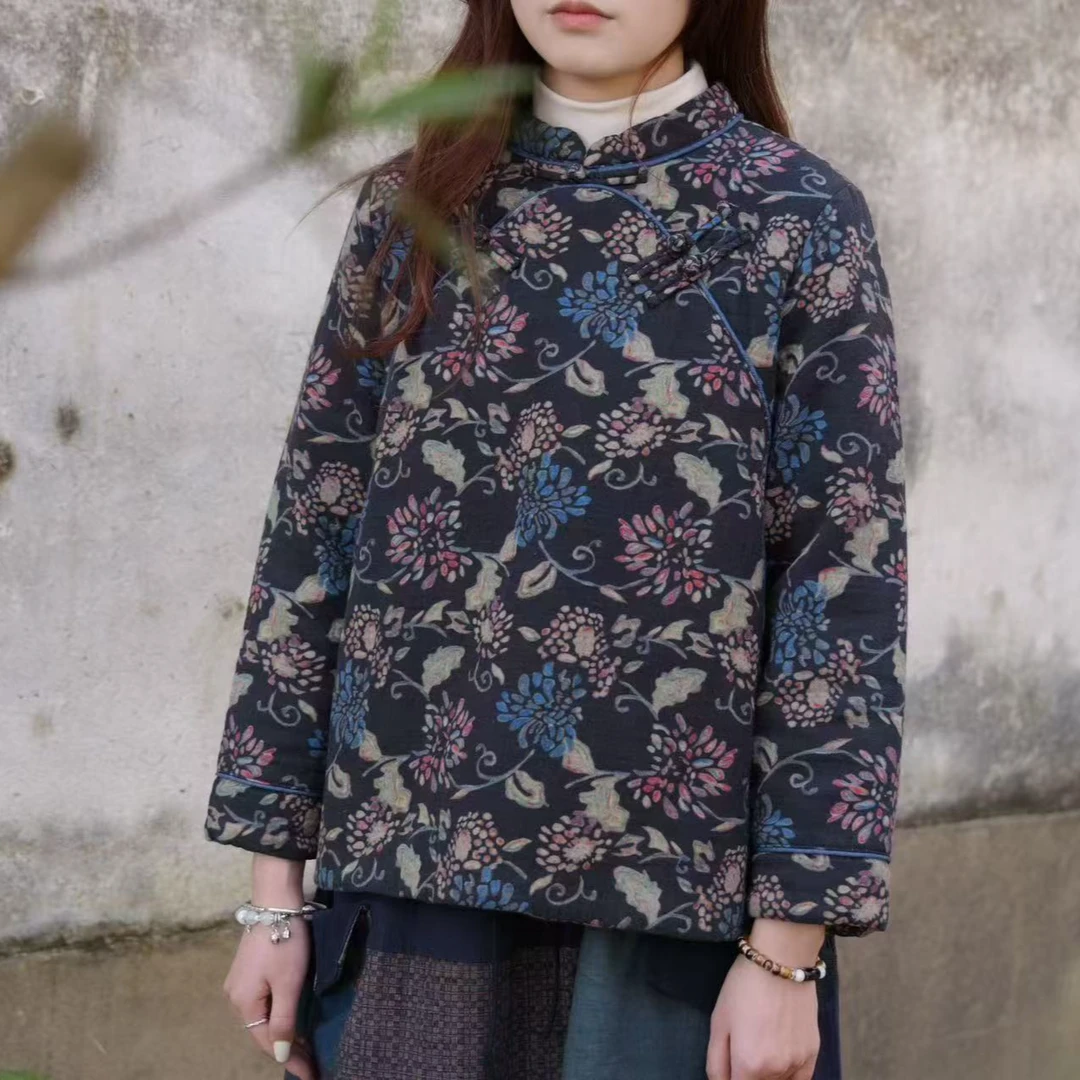 国风 盘扣彼岸花短棉衣