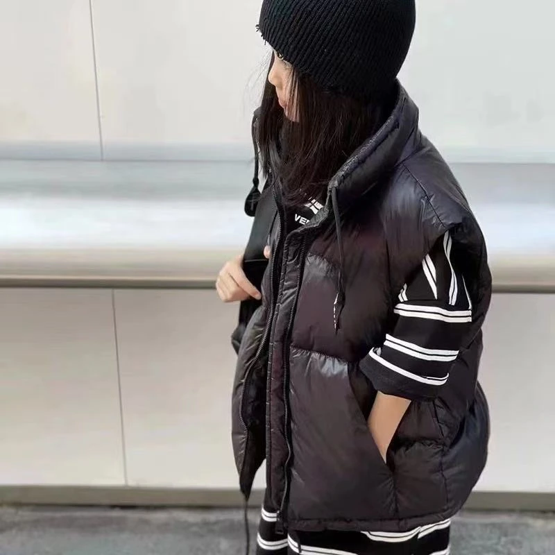 501053《现》精选韩版儿童冬季百搭洋气保暖黑色羽绒马甲