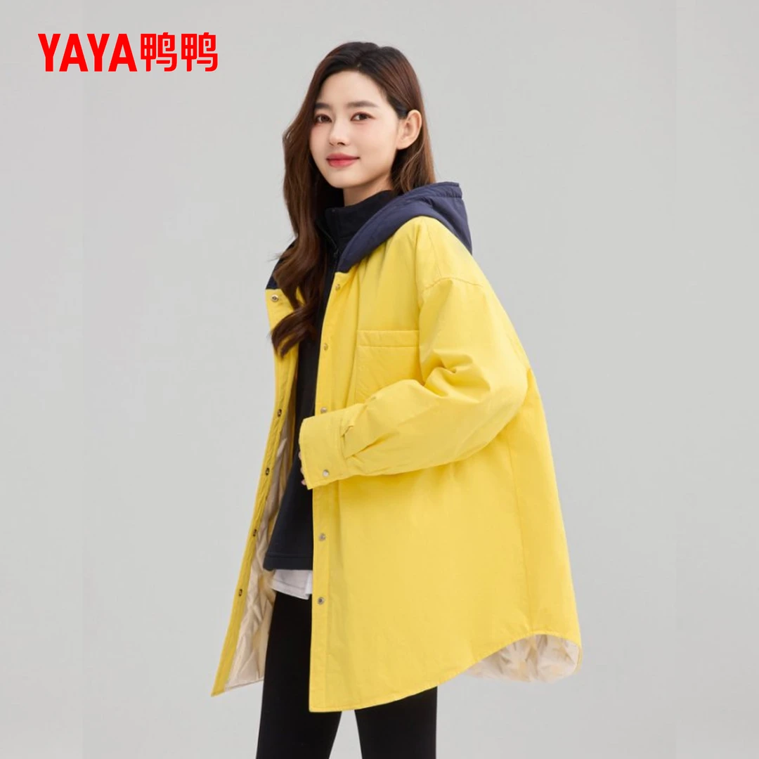 YAYA/鸭鸭秋冬新款休闲时尚潮流多巴胺女羽绒服外套YE5A601201E