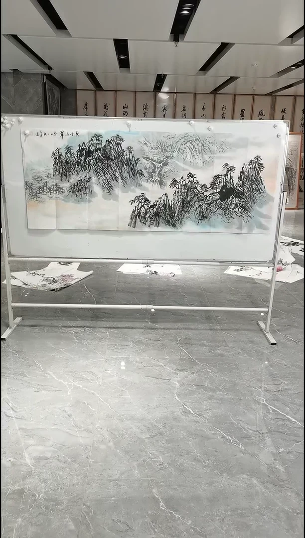 国画毛英波小六尺碧峰