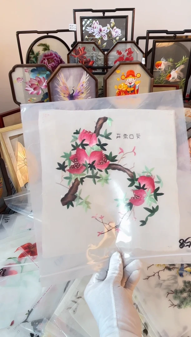 织绣纯手工苏绣双面绣绣布158