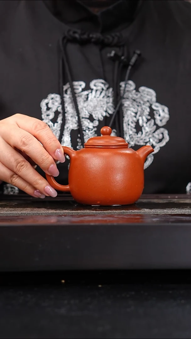 茶壶紫砂陈鹏欢全手工铁芯朱泥匏尊240cc