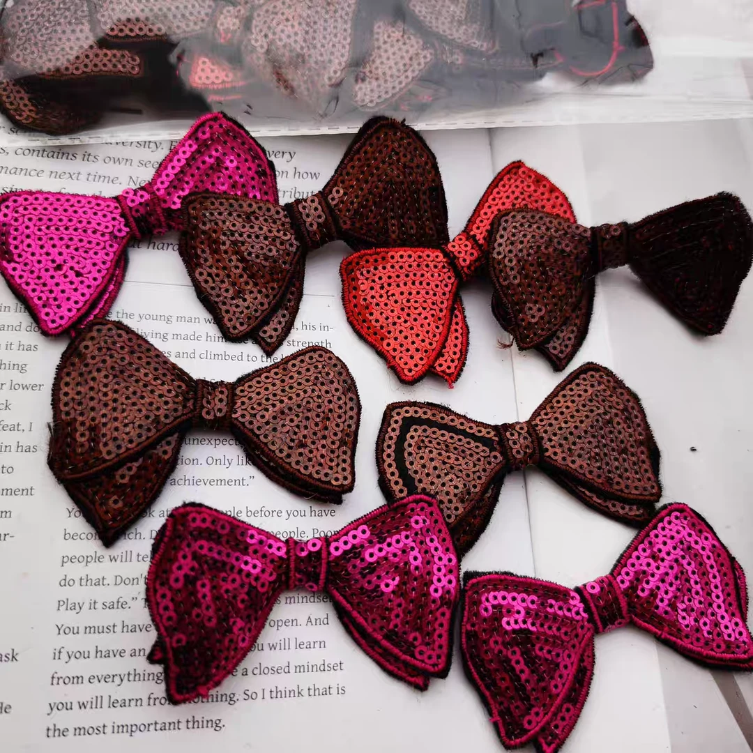 704/双层亮片刺绣蝴蝶结65个约七厘米左右