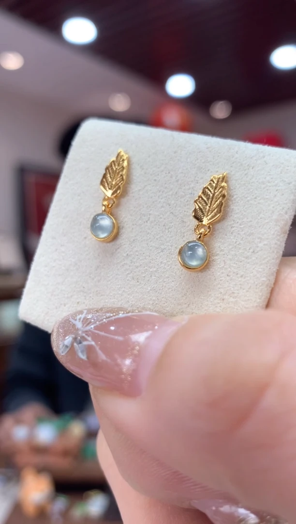 【闪购商品】翡翠耳饰银S925镶嵌耳钉多样性发货1件