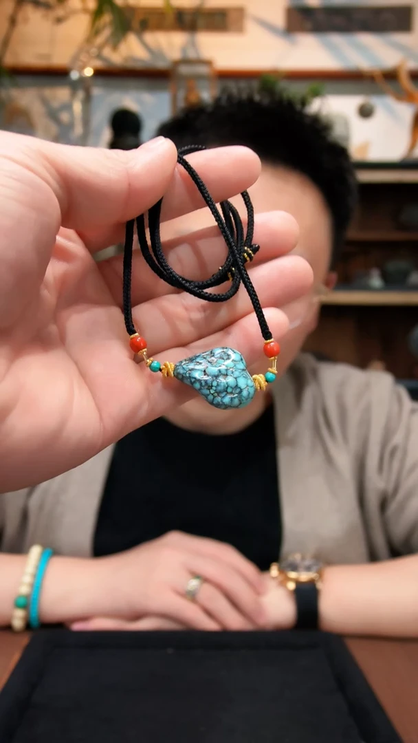 未镶嵌绿松石吊坠绿松石随型吊坠GW