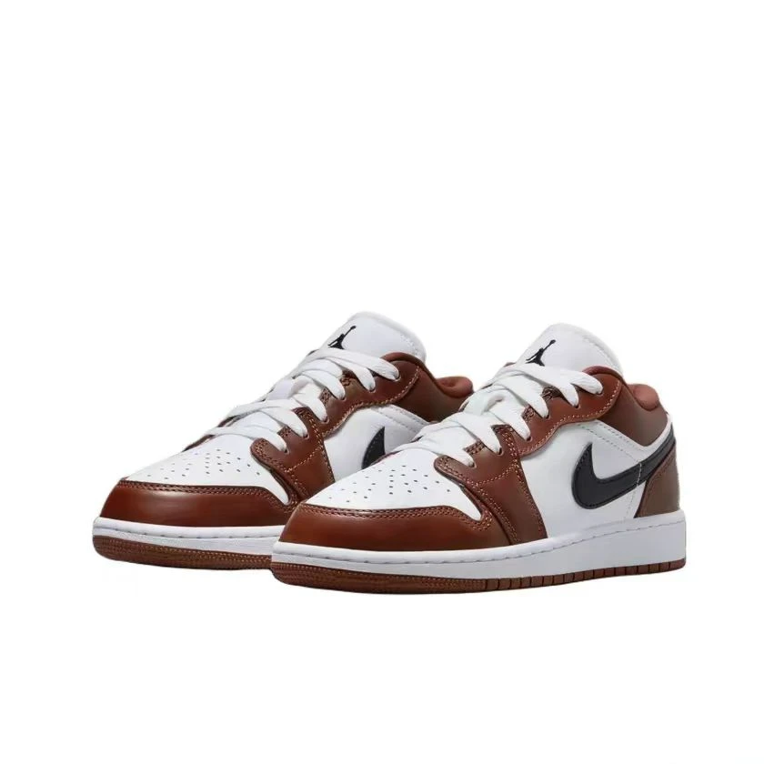 NIKE/耐克官方正品AJ1 LOW SE (GS)新款酒红低帮板鞋HF3188-102