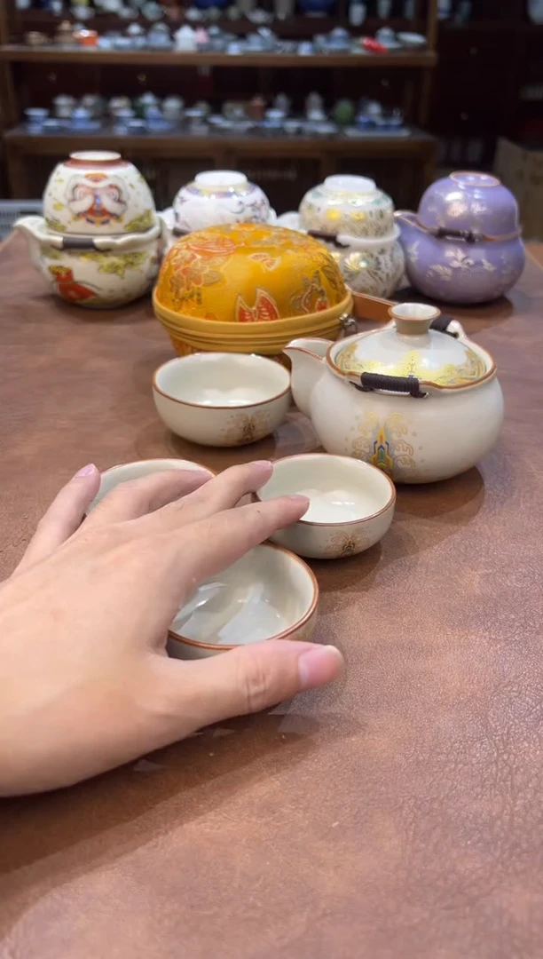 真的很便宜超好看会开片的旅行茶具