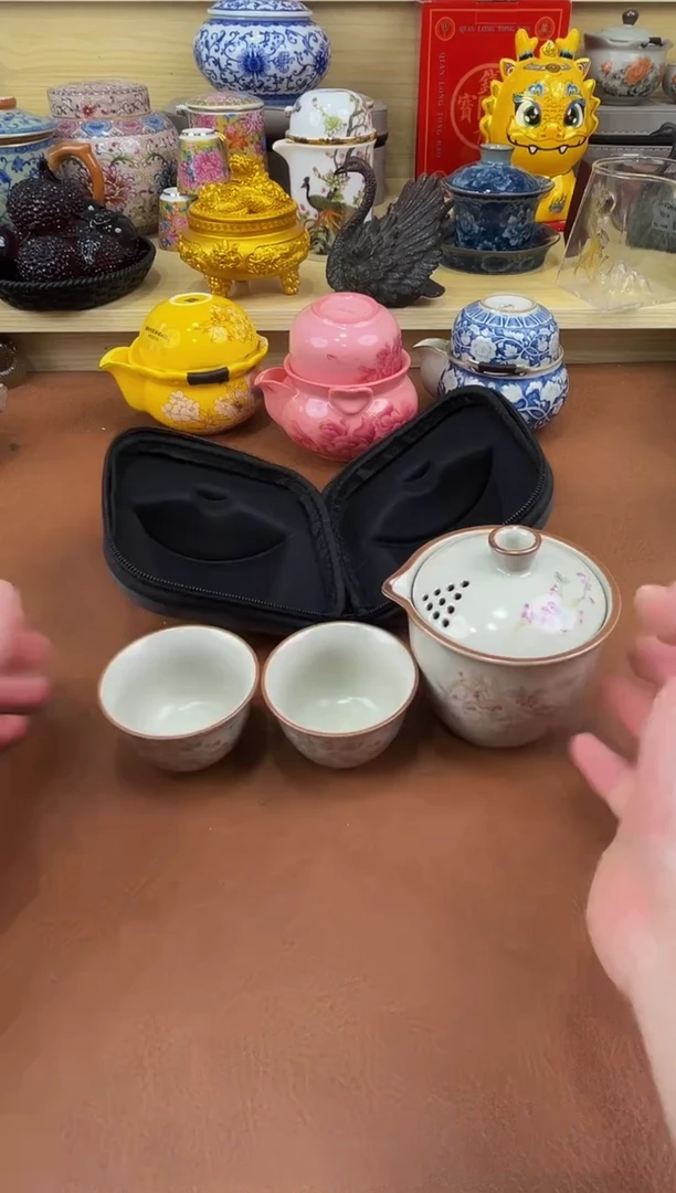 陶瓷茶具摆件旅行套组