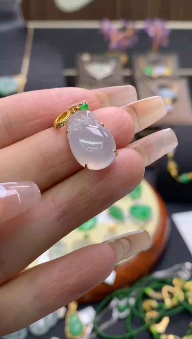 【闪购商品】翡翠颈饰18K金镶嵌净货13157