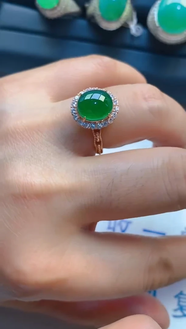 【闪购商品】翡翠耳饰银S925镶嵌天然A货翡翠1