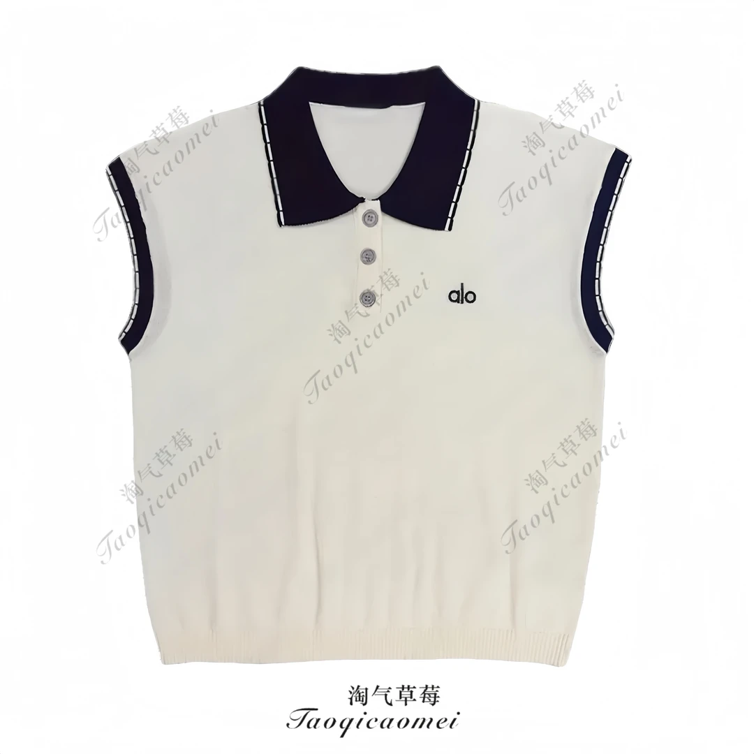 刺绣polo衫夏季时尚气质撞色翻领针织衫百搭洋气减龄小众设计感