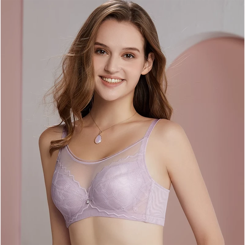【古家】内衣女内衣薄款大胸显小显瘦蕾丝聚拢上托文胸  015