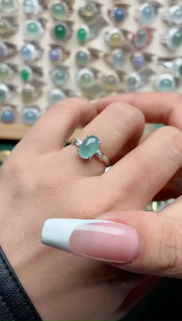 吊坠(不含链)银S925镶嵌翡翠.