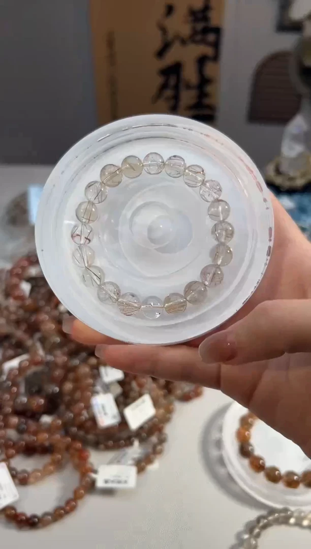 水晶手链未镶嵌维纳斯发晶手串9m+