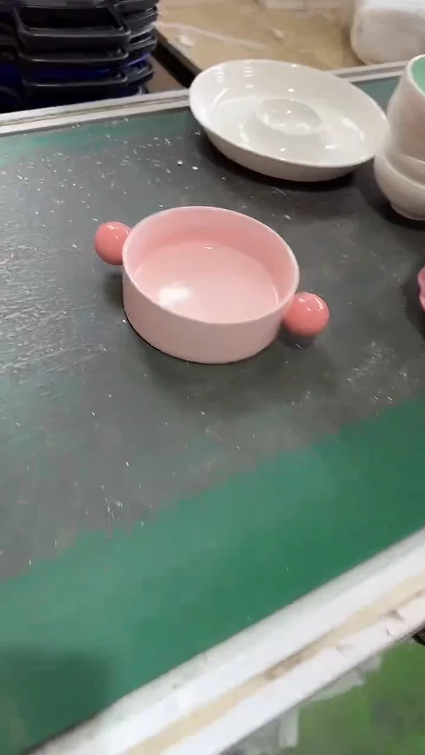 陶瓷球球双耳 粉色 微瑕凑满20元包邮