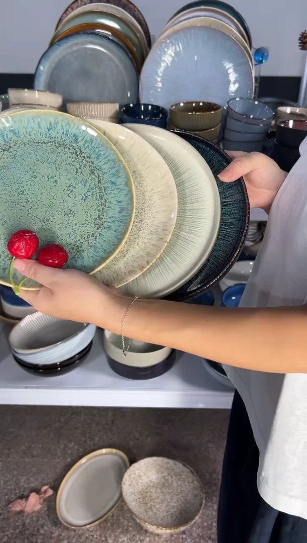 陶瓷外贸尾货瑕疵满20包邮X4 小盘组合