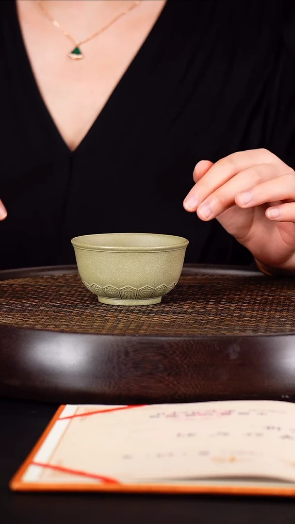 茶壶紫砂豆青泥莲瓣主人杯6