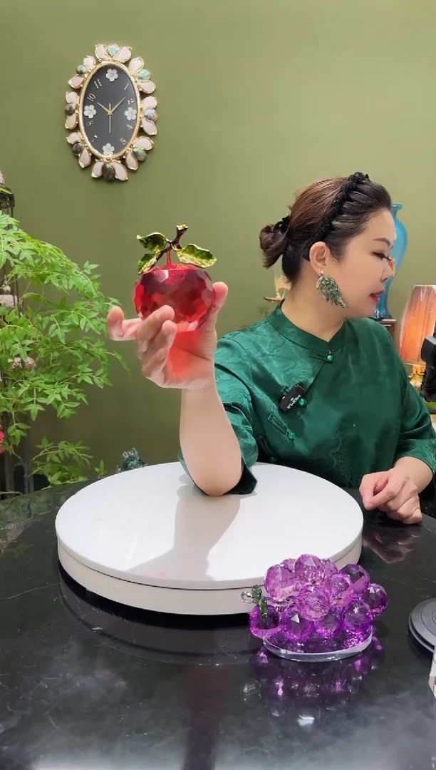 人造水晶珐琅彩红苹果
