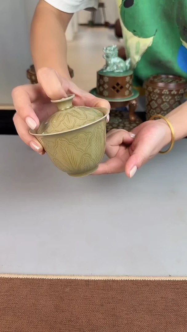 青瓷手工茶器包邮