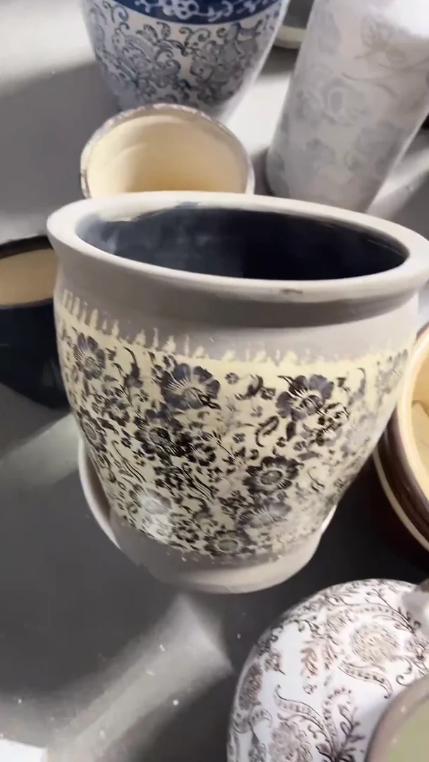 【闪购商品】陶瓷陶瓷花盆高22.5cm内口19.5cm