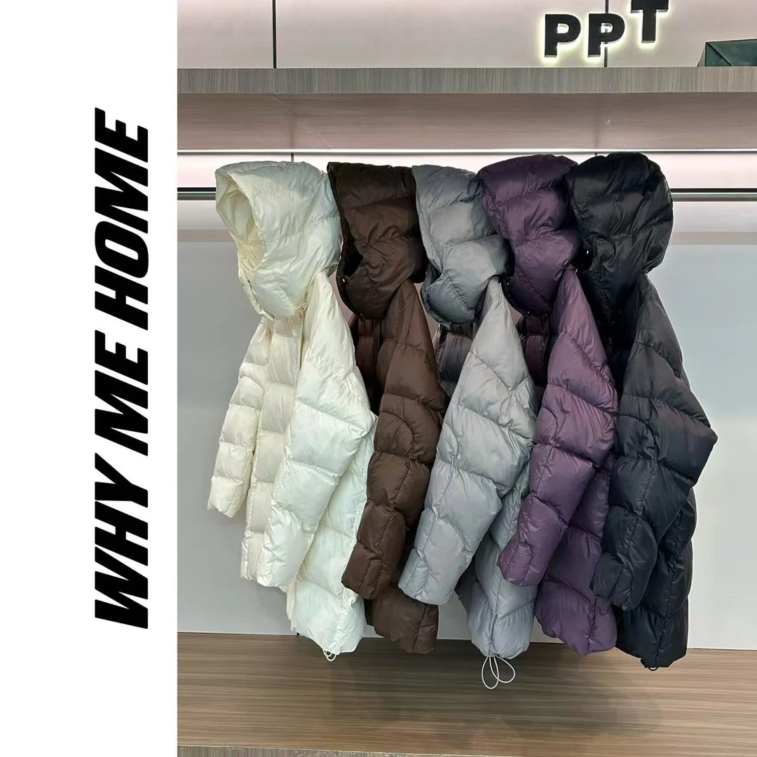 【冬日暖炉】连帽保暖长款外套棉服9583