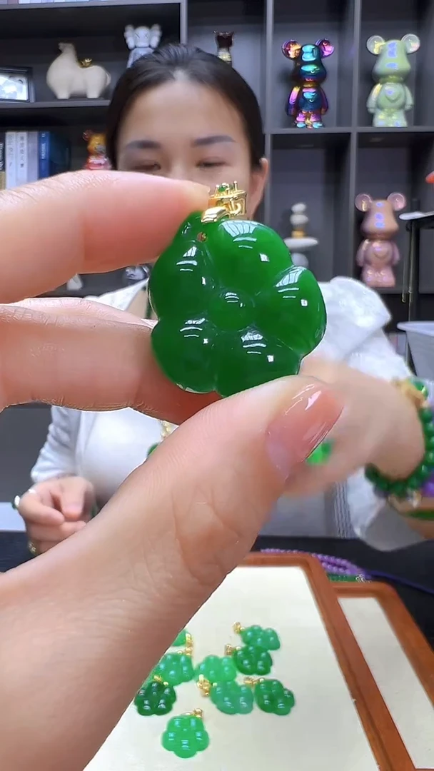 翡翠14K金镶嵌颈饰丹丹diy劲饰