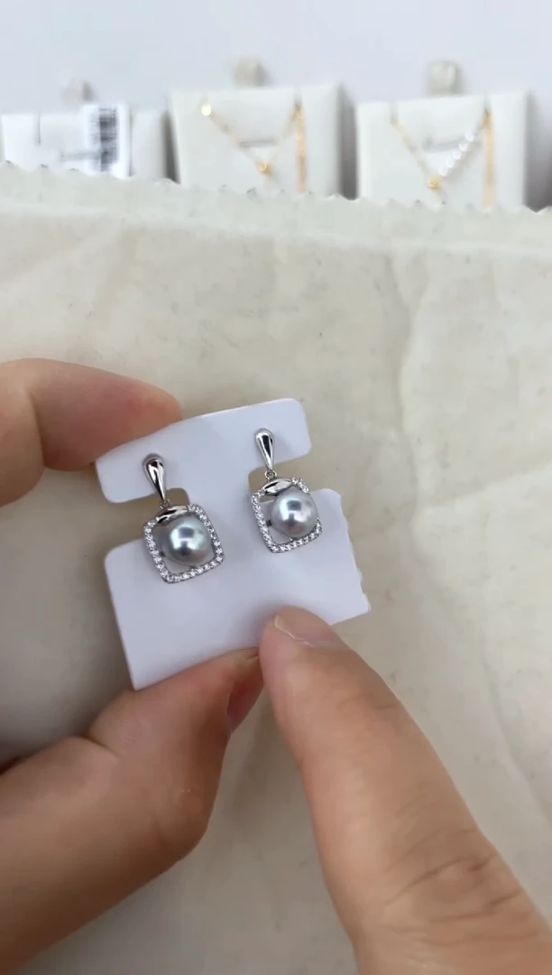 【闪购商品】海水珍珠耳饰银S925镶嵌耳钉