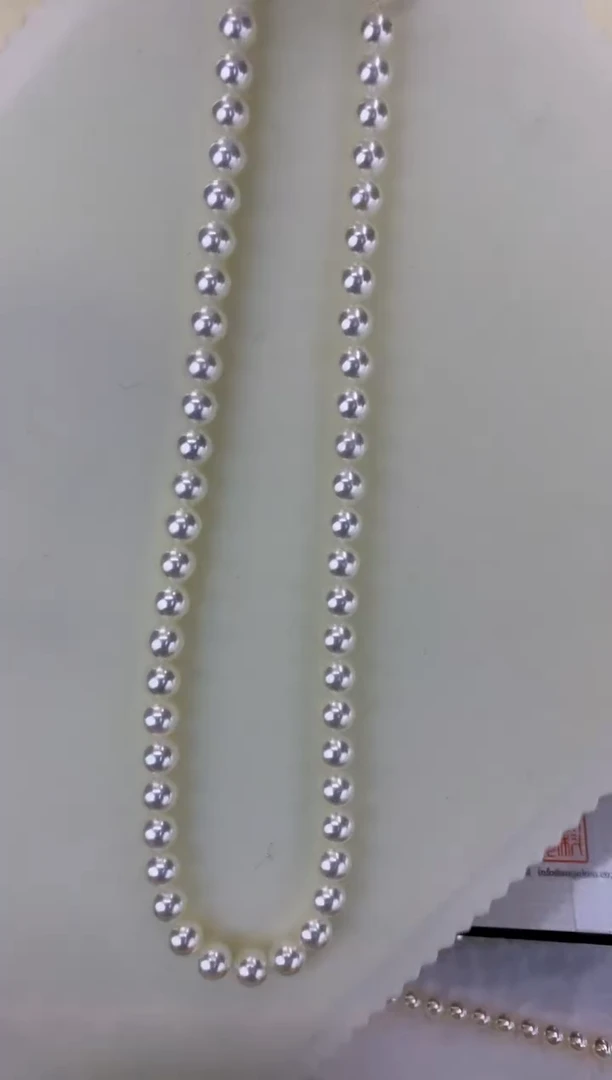 银S925镶嵌DA海水珍珠 GD136 7-7.5 rose串链带大证