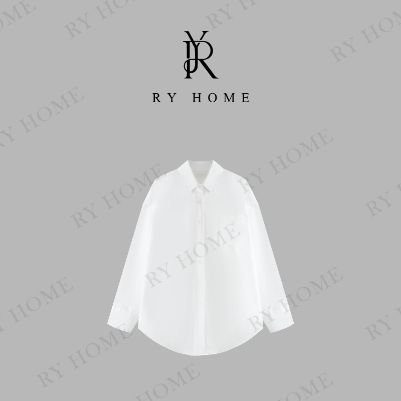 【容雨RYHOME】100棉~男友力净版翻领休闲衬衫243C1325