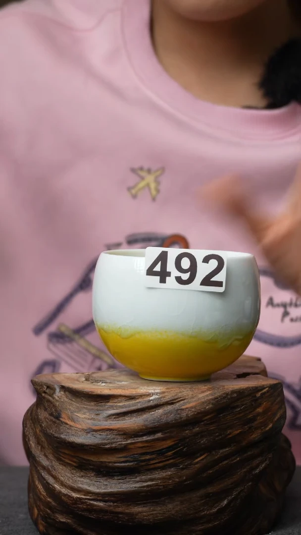 杯子陶492景德镇手创颜色釉杯（食品级）带冰裂纹