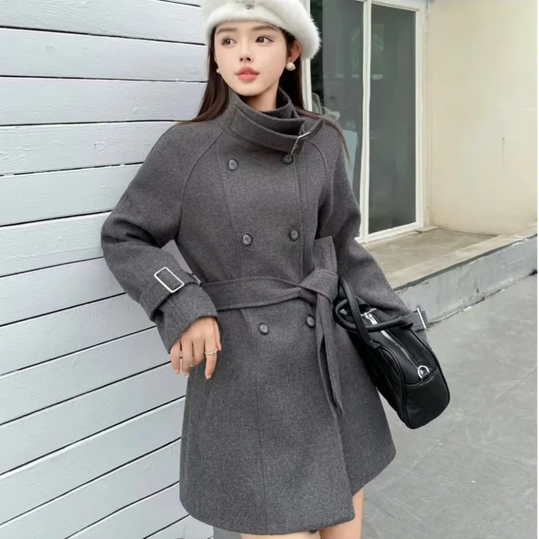 515【衣长73】加棉高级中长款风衣外套女春季新款减龄收腰显瘦外套