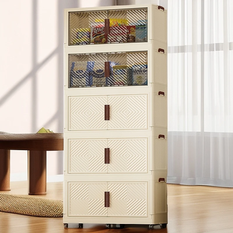 DY75面宽免安装简易储物柜双开门家用客厅玩具文具收纳柜子