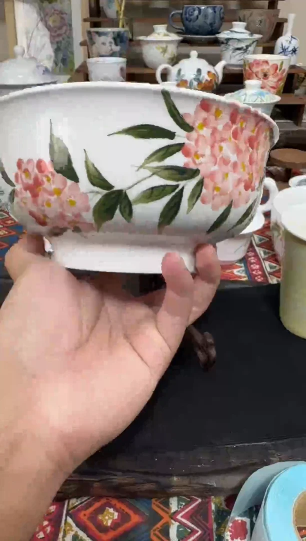 瓷片陶瓷高端国画手工釉下陶瓷浮力价