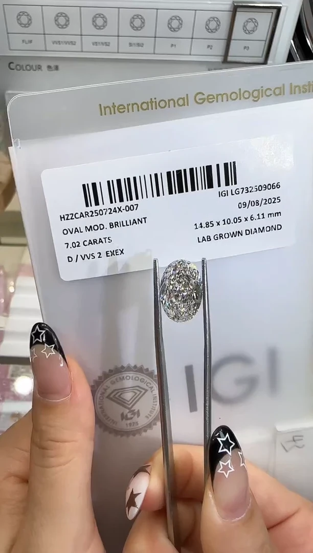 裸石实验室培育钻石@ 7.02ct 先鉴赏，再定制！