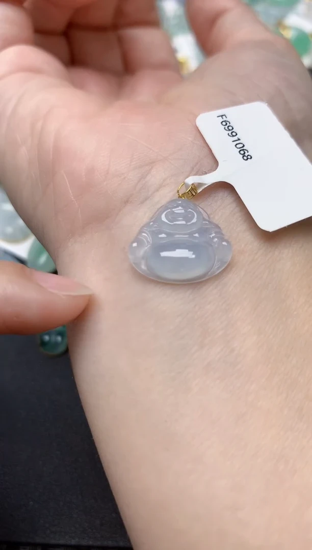 颈饰18K金镶嵌翡翠天然缅甸A货翡翠