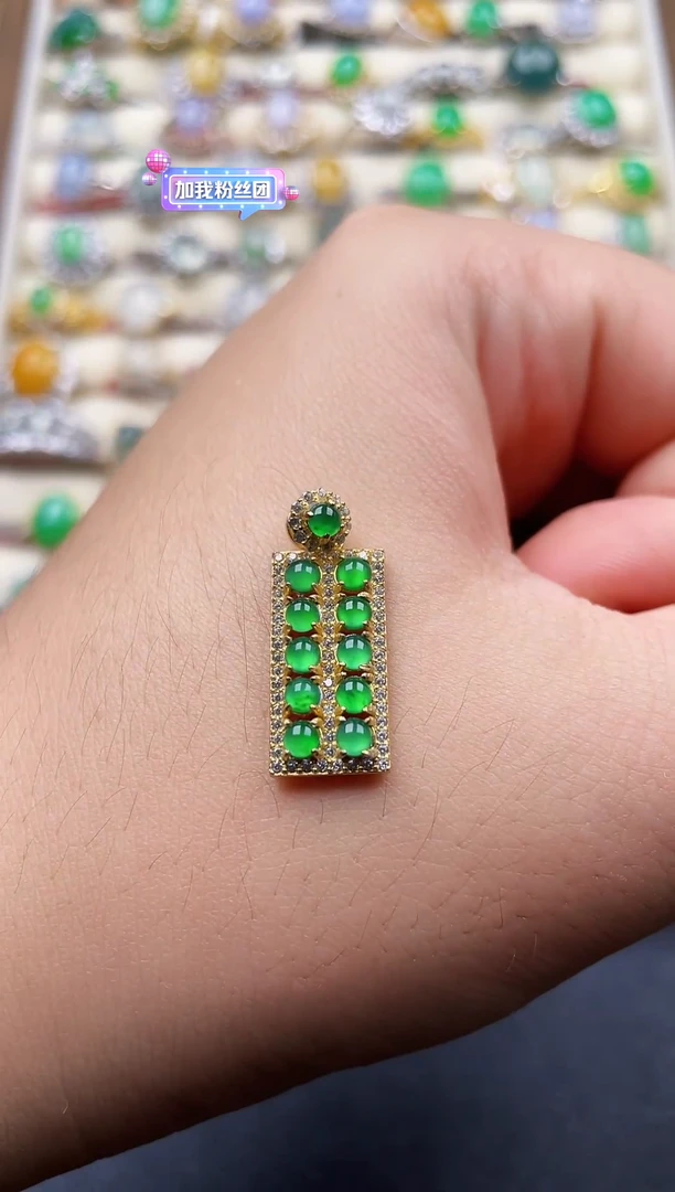 颈饰银S925镶嵌翡翠106