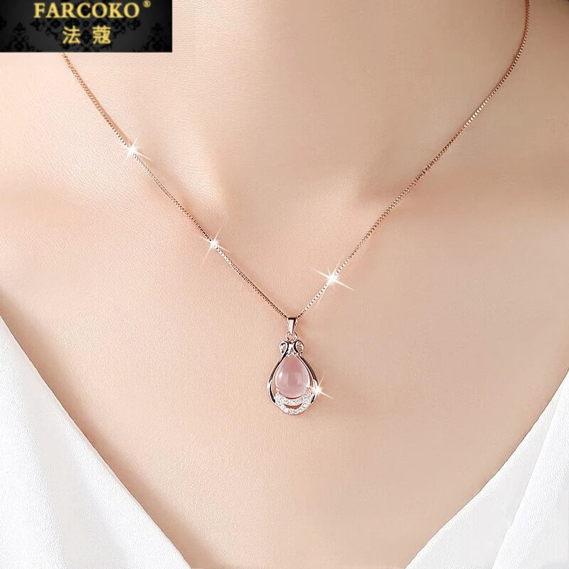 FARCOKO/法蔻 坠链均925银 天使水滴项链女款小众满分礼物送女友